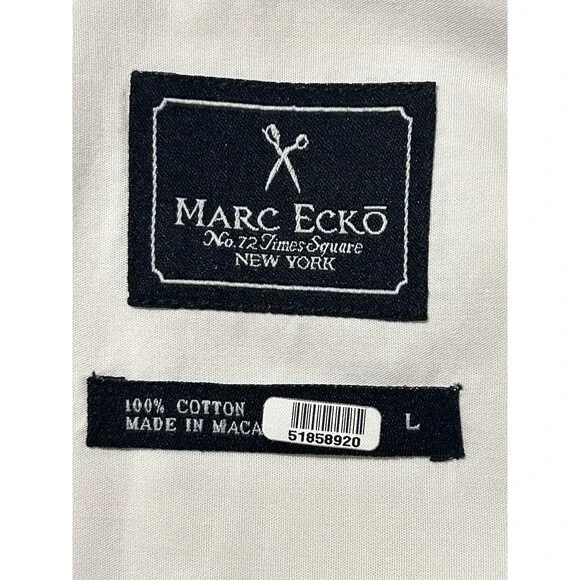 Marc Ecko No. 72 Time Square NY Mens Large Button DN Dress Shirt Skull Tuxedo - Picture 5 of 14